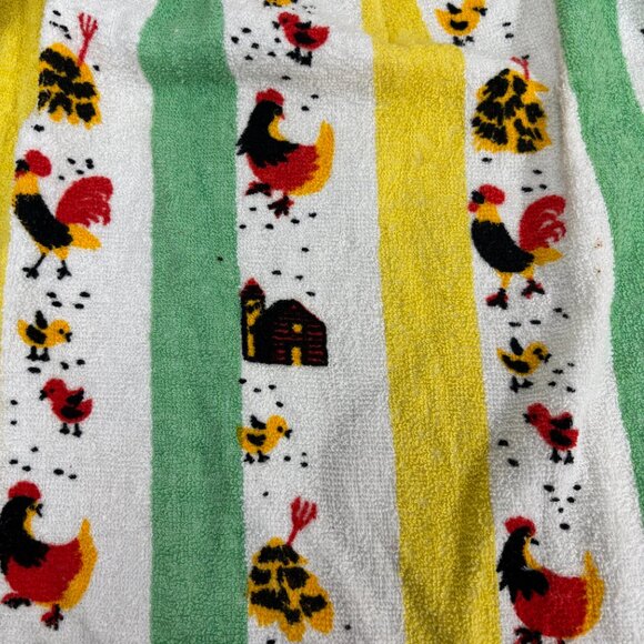 Vintage 1970s Rooster Terrycloth 1/2 Apron Made in Canada One Size Fits Most - Picture 5 of 8